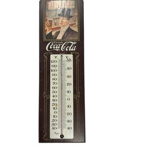 Vintage Coca-Cola Wood Wall Thermometer Taylor Classic Soda Fountain Retro Decor